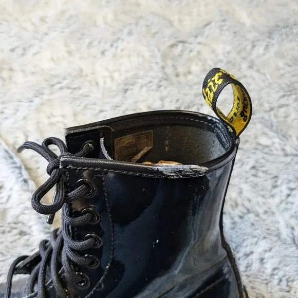 Dr. Martens Black 1460 Patent Leather Shiny Leather Boots Combat Lace Up Size 5 - Picture 9 of 12